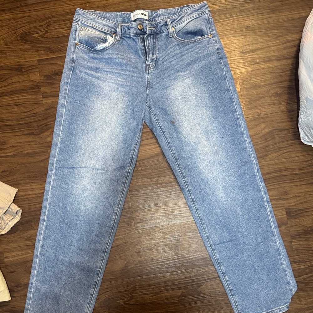 Fashion Nova Light Blue Straight Leg Jeans